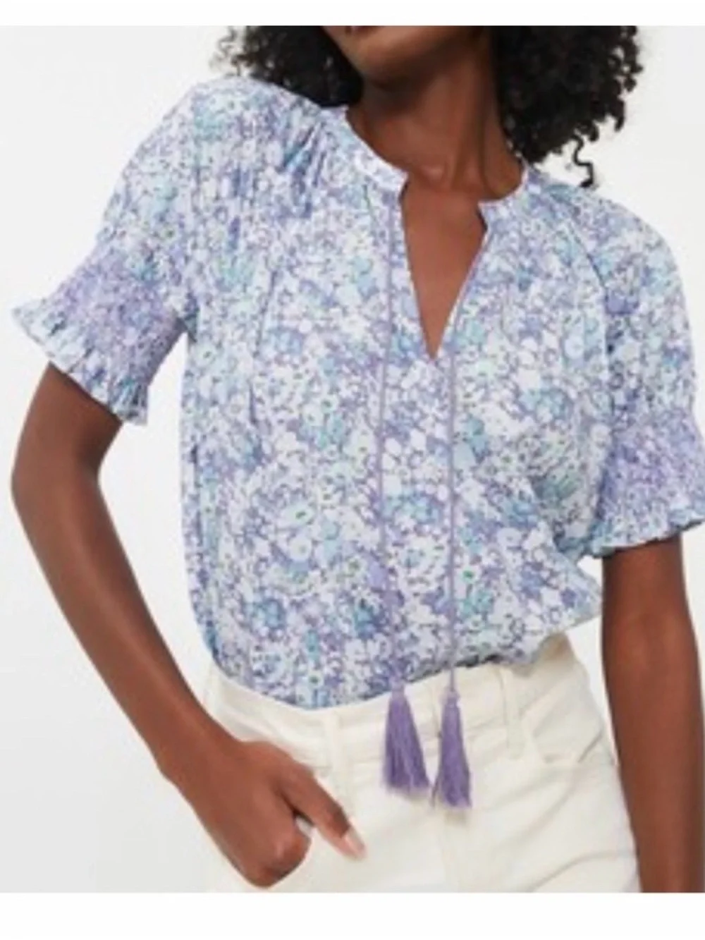 Tuckernuck hyacinth House purple blue Colleen Blouse top size L